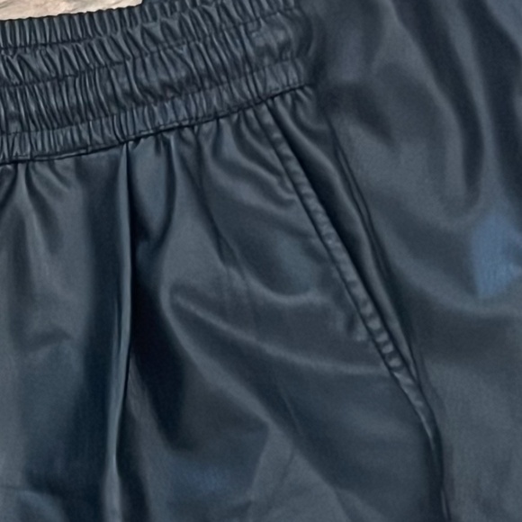 Zara Black Faux Leather Pull On Jogger Pants Size Small New Without Tags - Picture 6 of 11